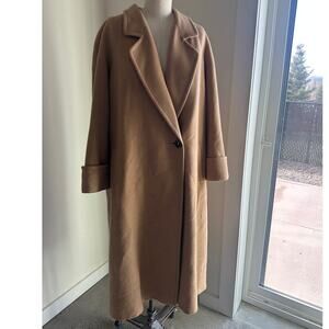 Nordstrom Gallery Women’s 12 Coat Camel 100% Camel Hair Long Wool Made in USA